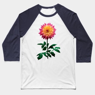 Pink and Yellow Dahlia Baseball T-Shirt